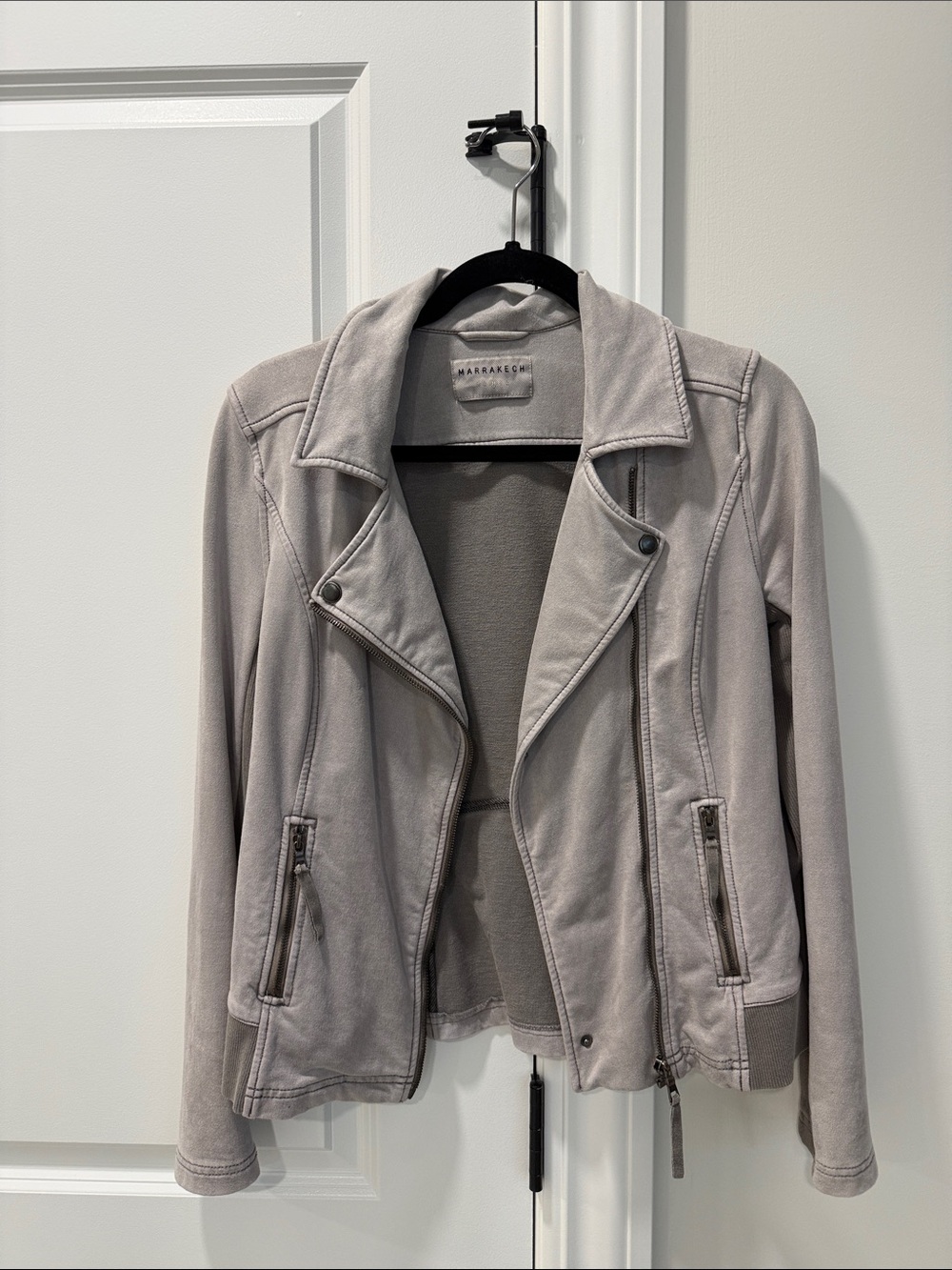 Marrakech Light Grey Moto Jacket size M